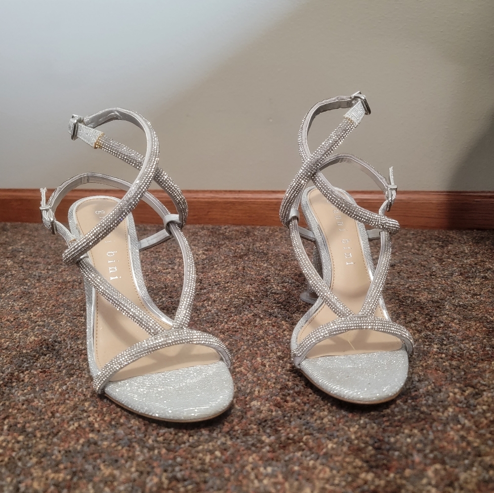 Gianni Bini Silver Rhinestone Heels